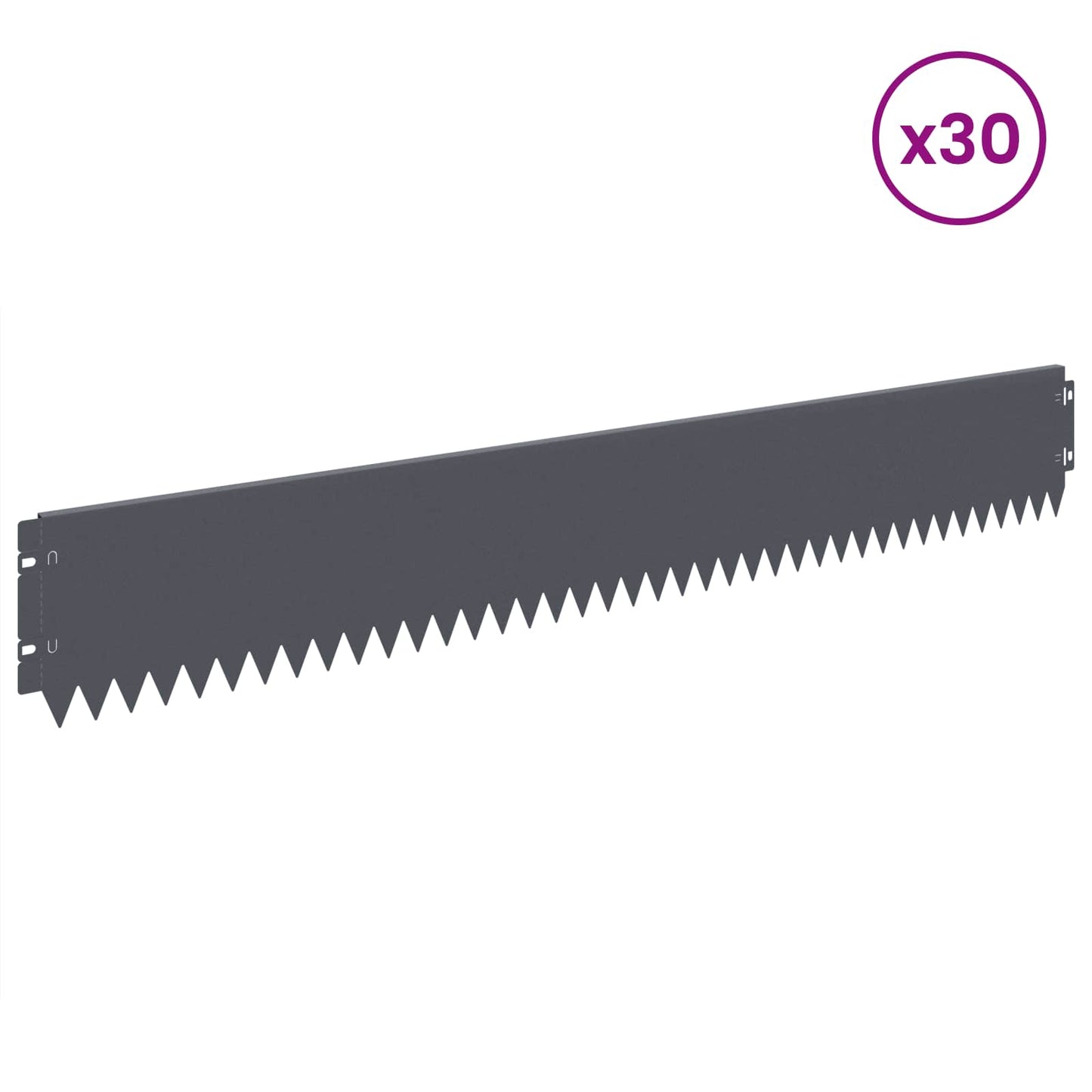 Lawn Edging 30 pcs 103 x 15 cm Steel Anthracite