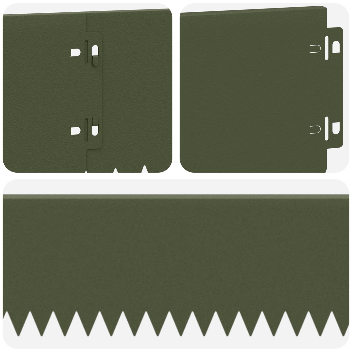Lawn Edging 20 pcs 103 x 15 cm Steel Olive Green