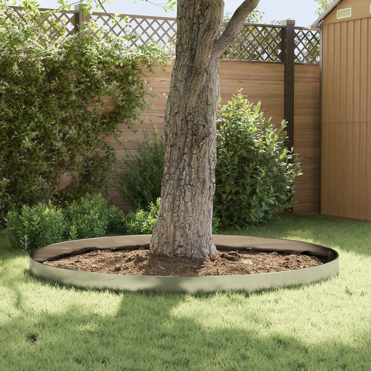 Lawn Edging 30 pcs 103 x 15 cm Steel Silver