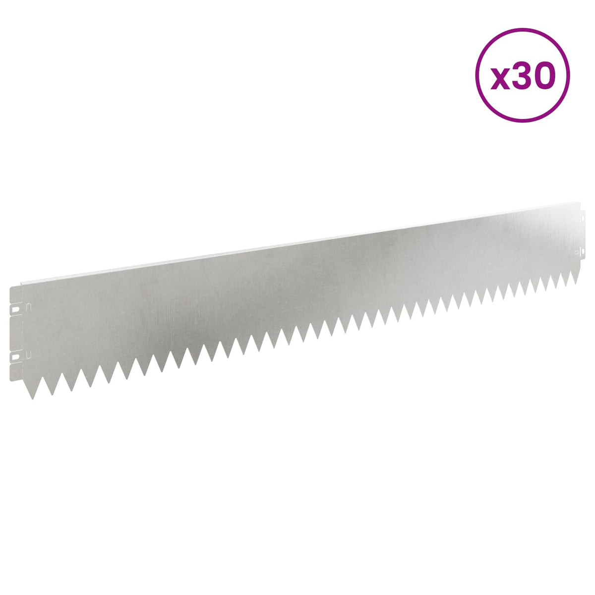 Lawn Edging 30 pcs 103 x 15 cm Steel Silver