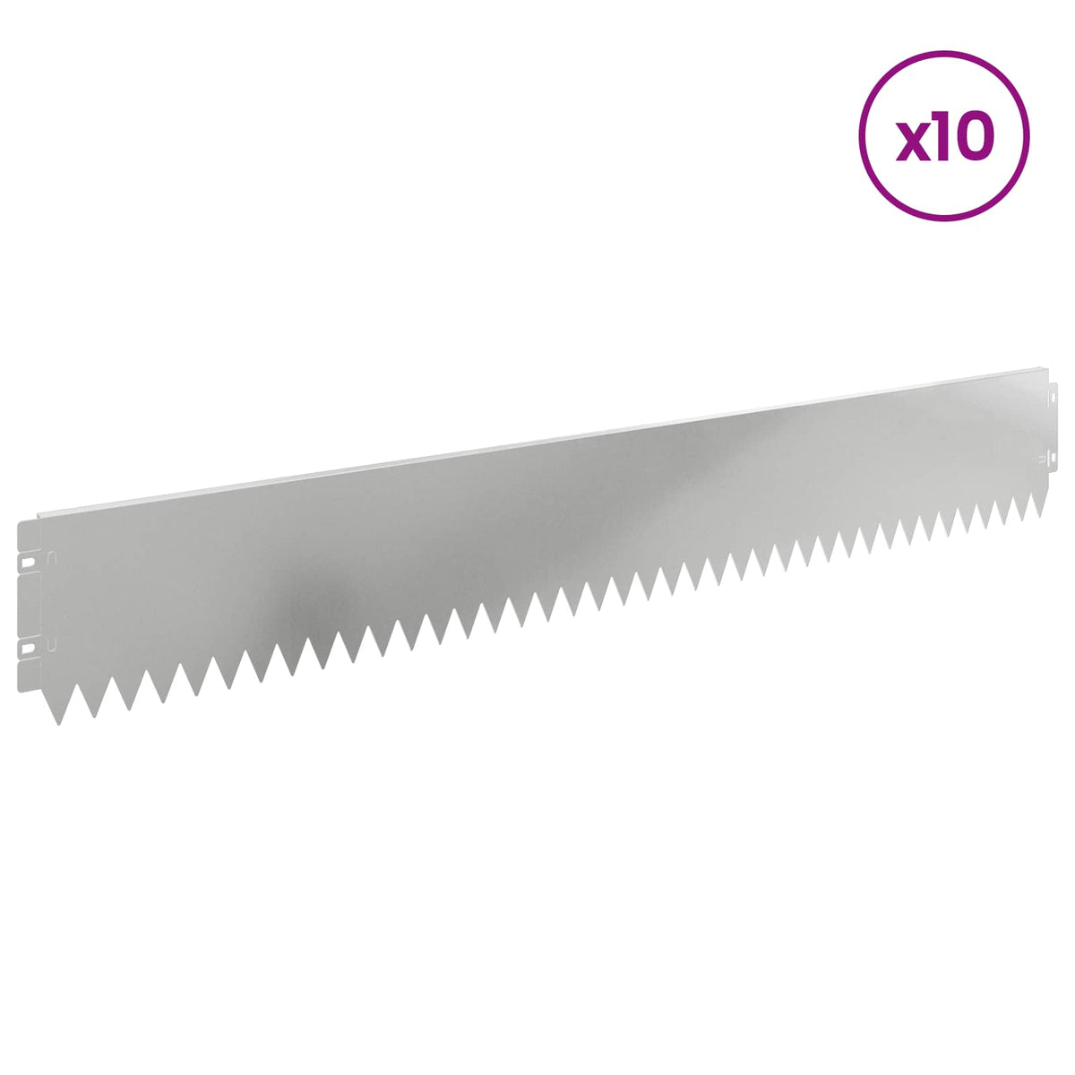 Lawn Edging 10 pcs 103 x 15 cm Steel Silver
