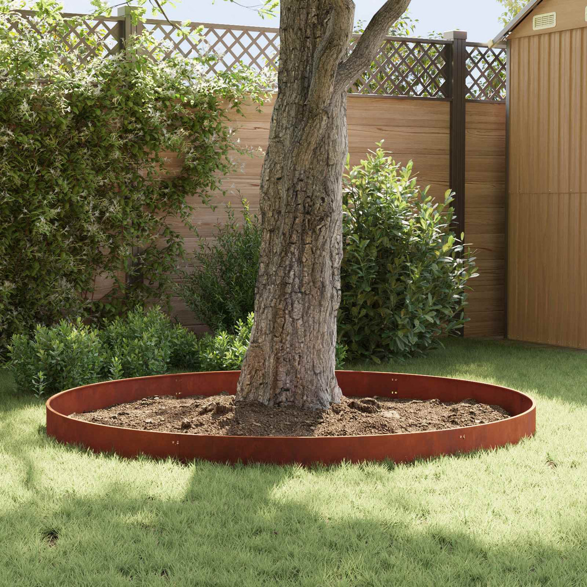 Lawn Edge with Top Bended 10 pcs 103x15cm Steel Rusty