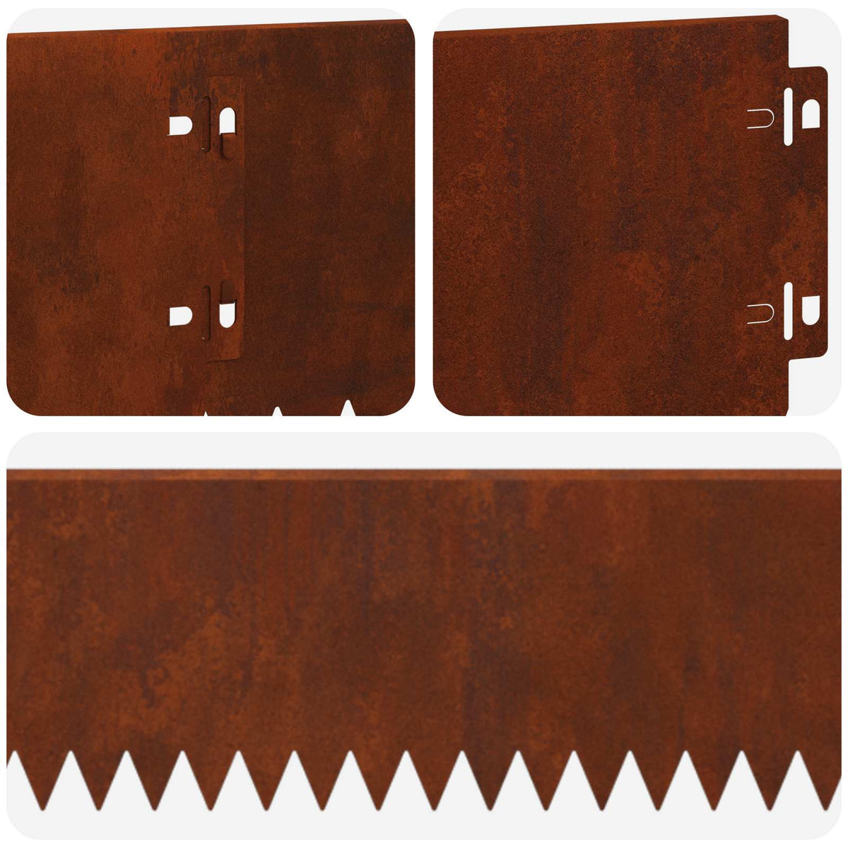 Lawn Edge with Top Bended 20 pcs 103x15cm Steel Rusty