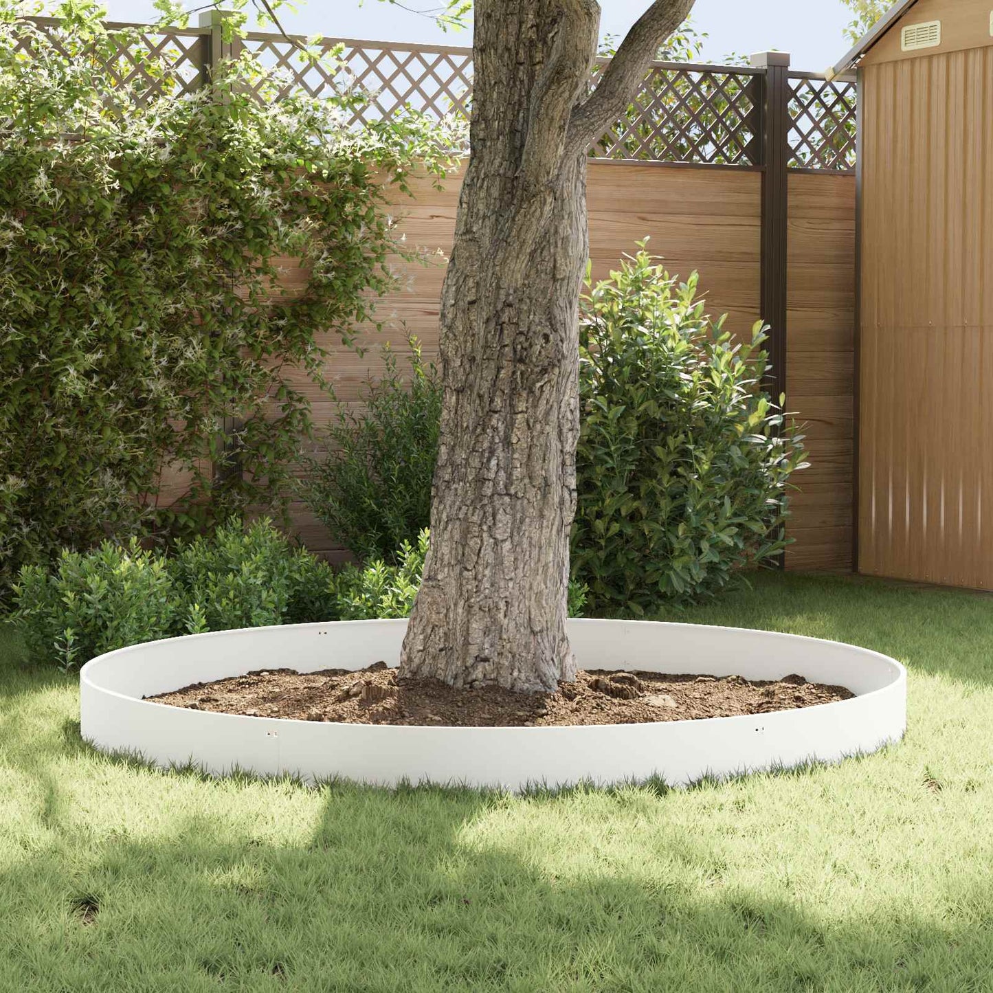 Lawn Edging 10 pcs 103 x 20 cm Steel White