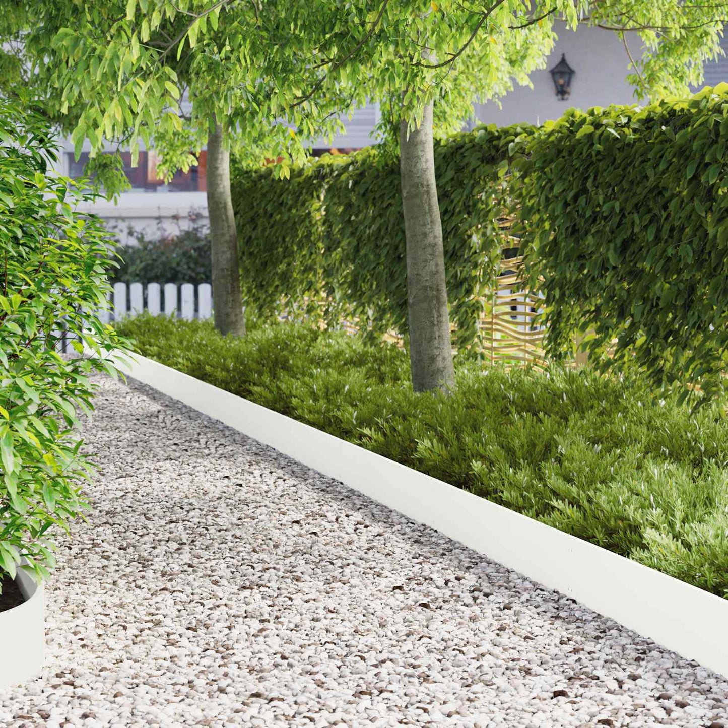 Lawn Edging 20 pcs 103 x 20 cm Steel White