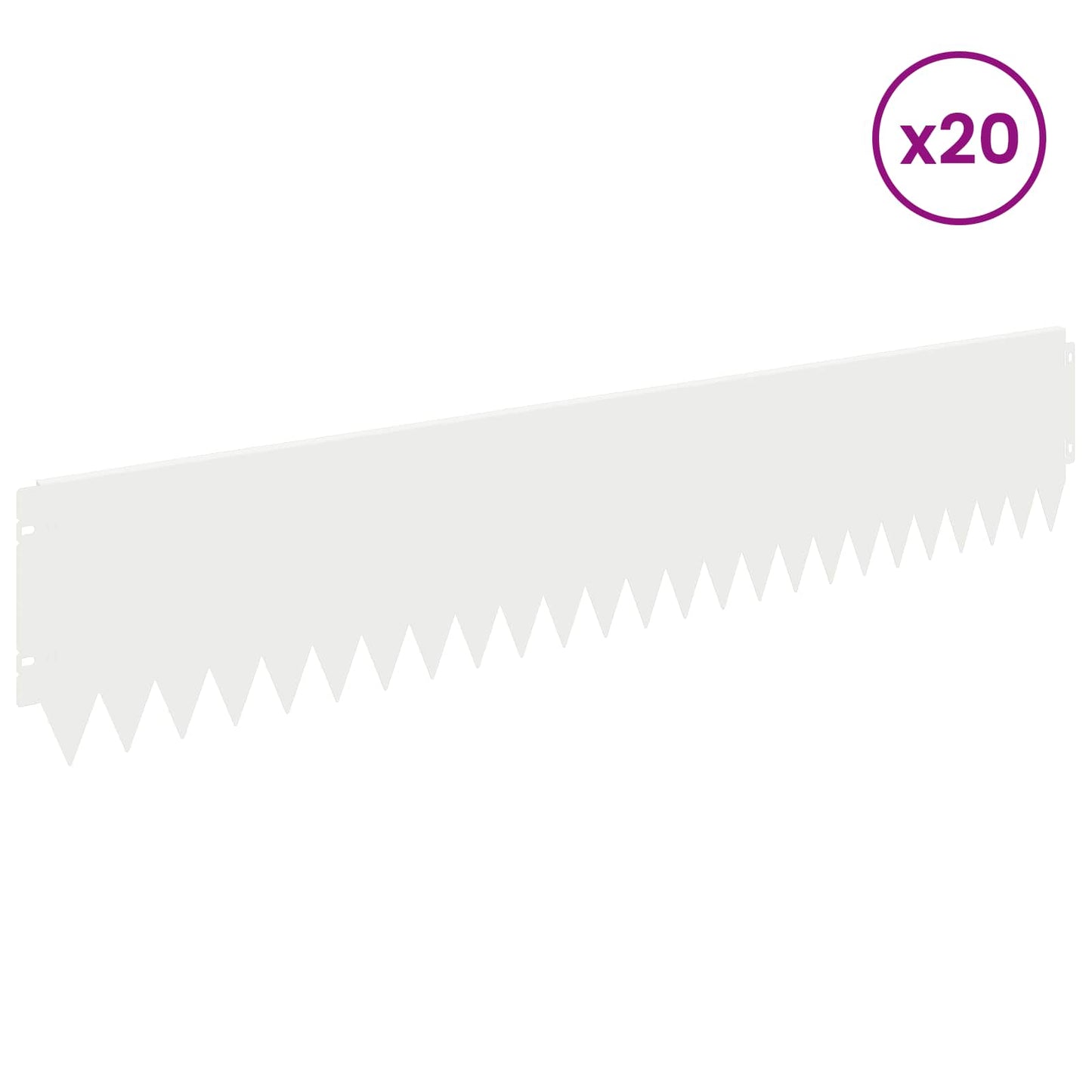 Lawn Edging 20 pcs 103 x 20 cm Steel White