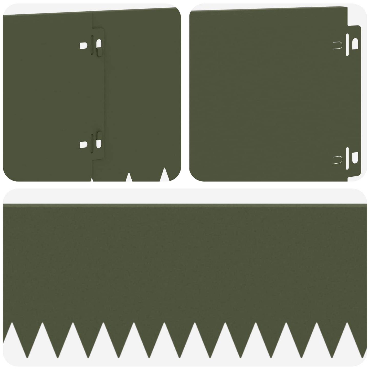 Lawn Edging 20 pcs 103 x 20 cm Steel Olive Green