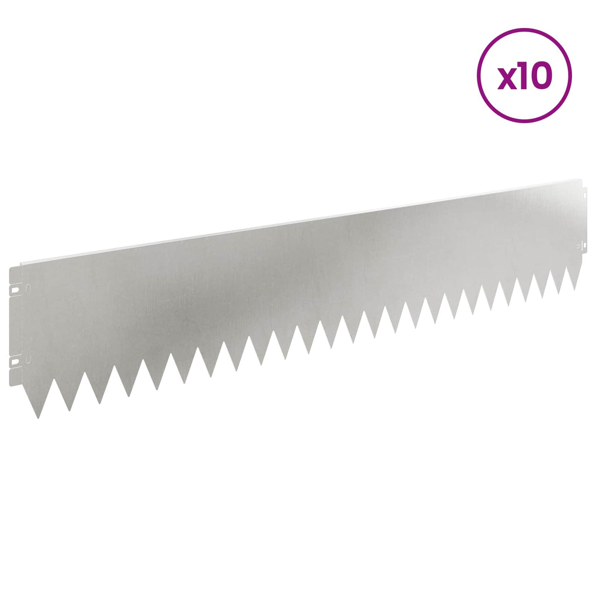 Lawn Edging 10 pcs 103 x 20 cm Steel Silver