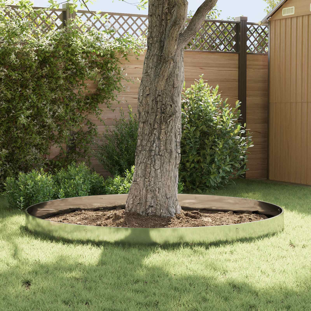 Lawn Edging 30 pcs 103 x 20 cm Steel Silver