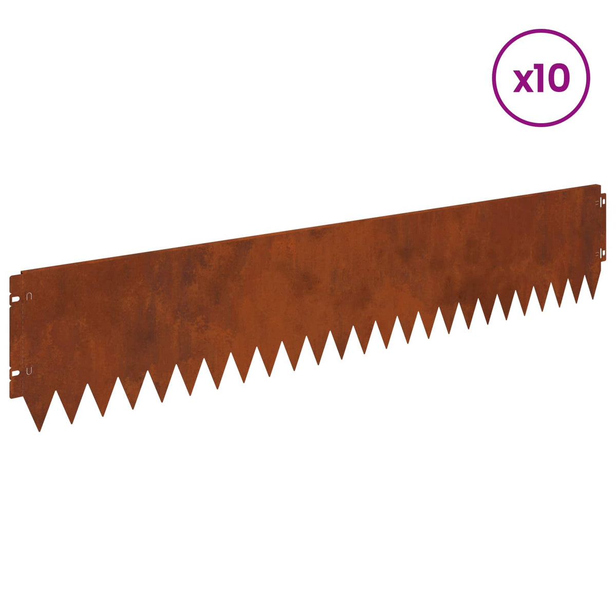Lawn Edge with Top Bended 10 pcs 103x20cm Steel Rusty