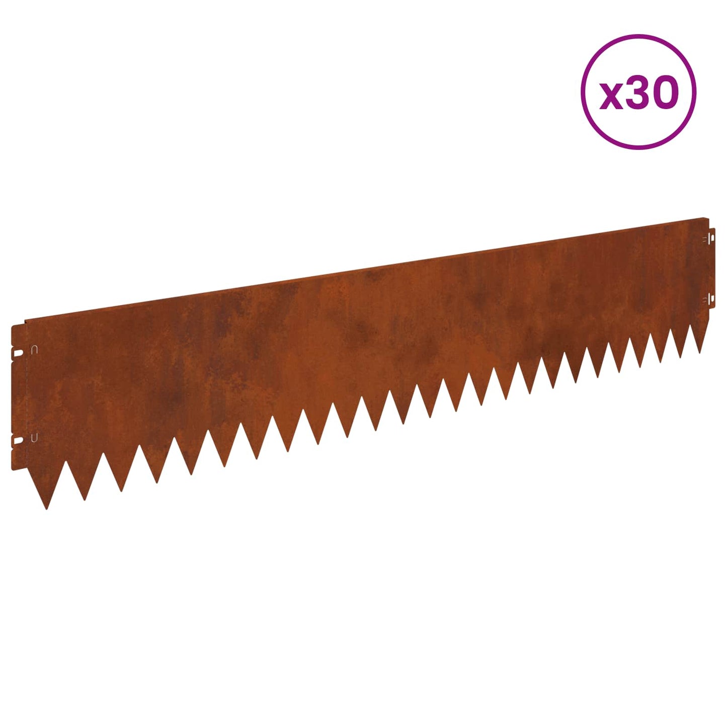 Lawn Edging 30 pcs 103 x 20 cm Steel Rusty