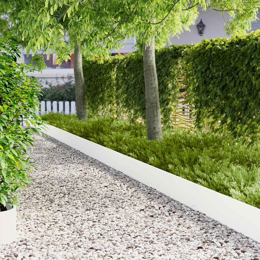 Lawn Edging 10 pcs 103 x 25 cm Steel White