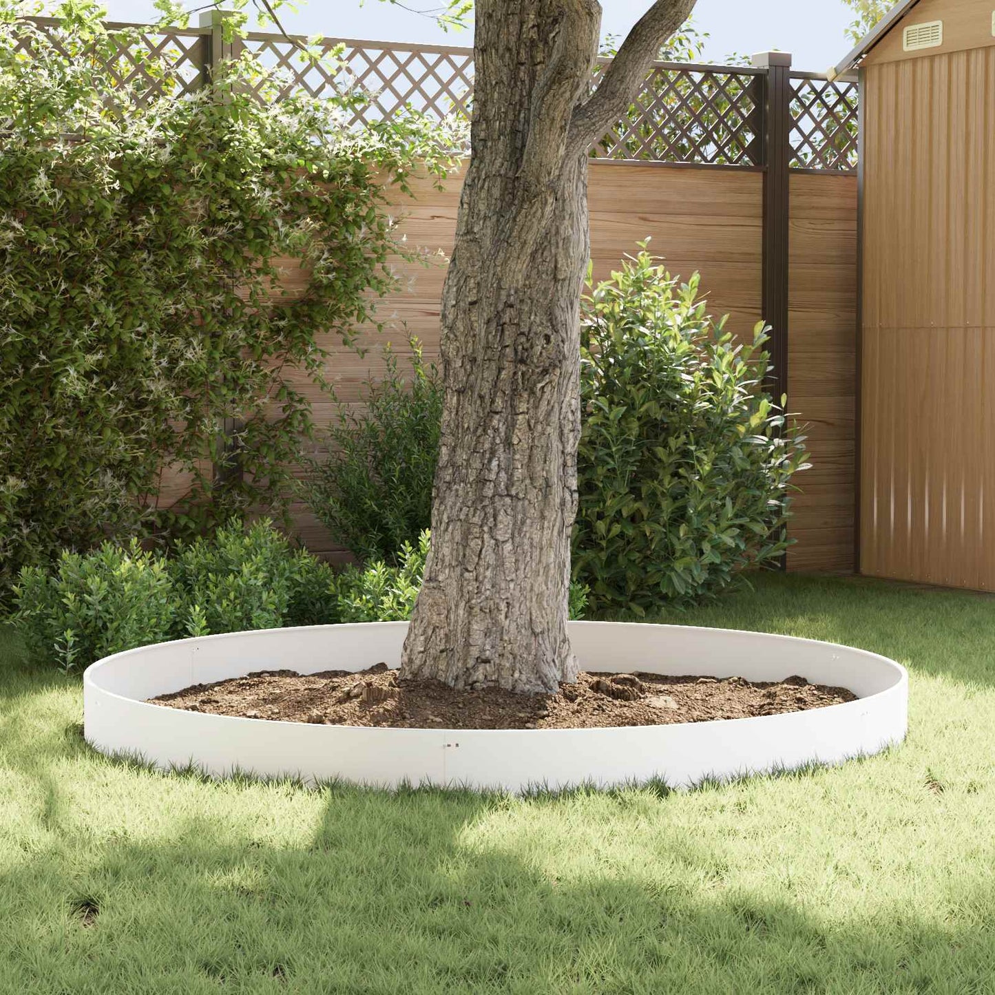 Lawn Edging 10 pcs 103 x 25 cm Steel White