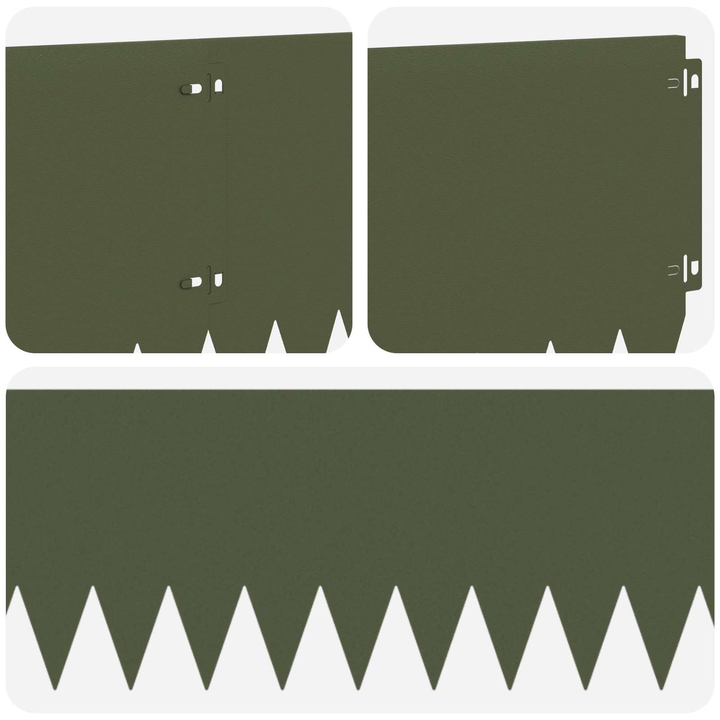Lawn Edging 10 pcs 103 x 25 cm Steel Olive Green
