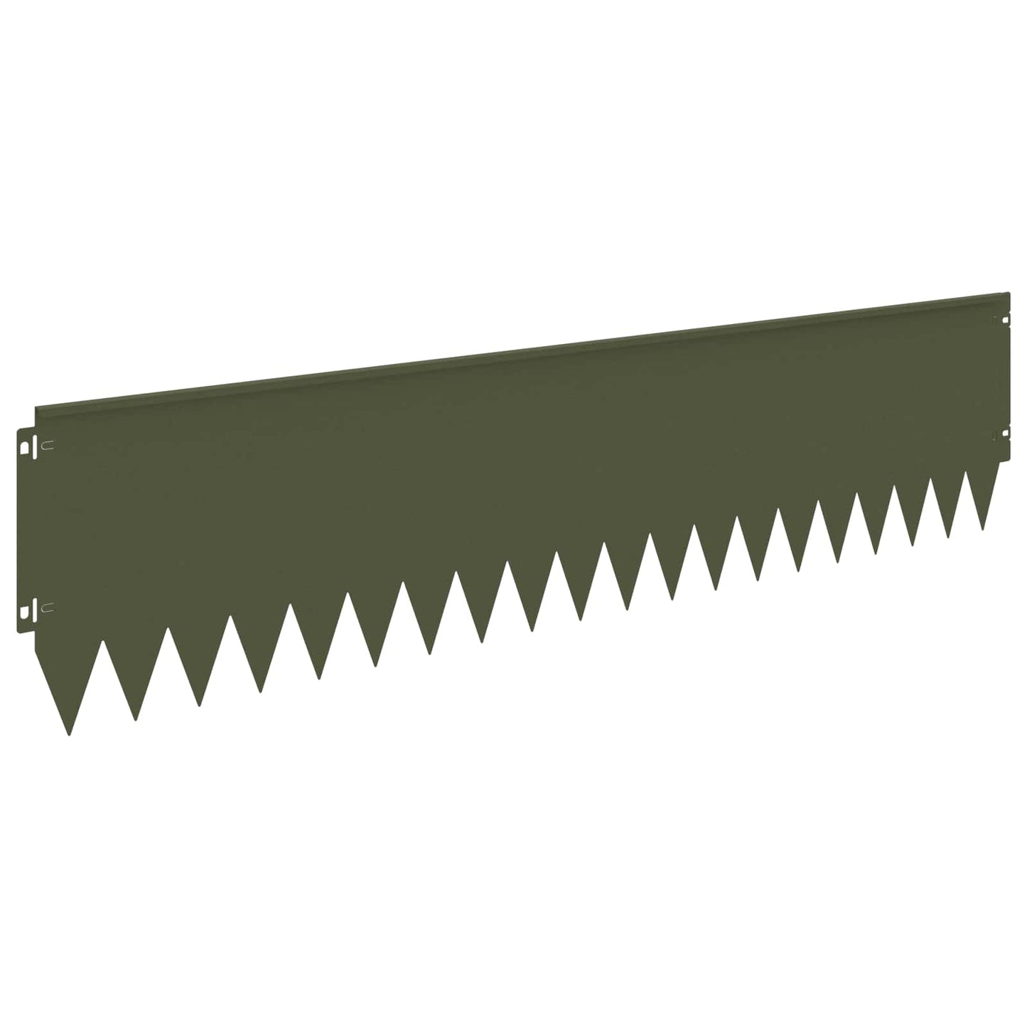 Lawn Edging 10 pcs 103 x 25 cm Steel Olive Green