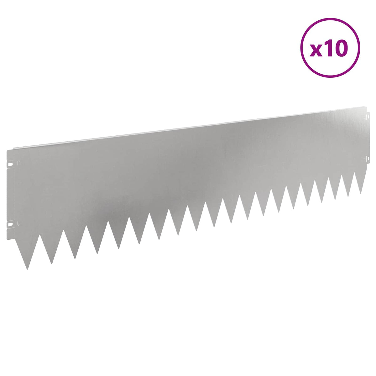 Lawn Edging 10 pcs 103 x 25 cm Steel Silver