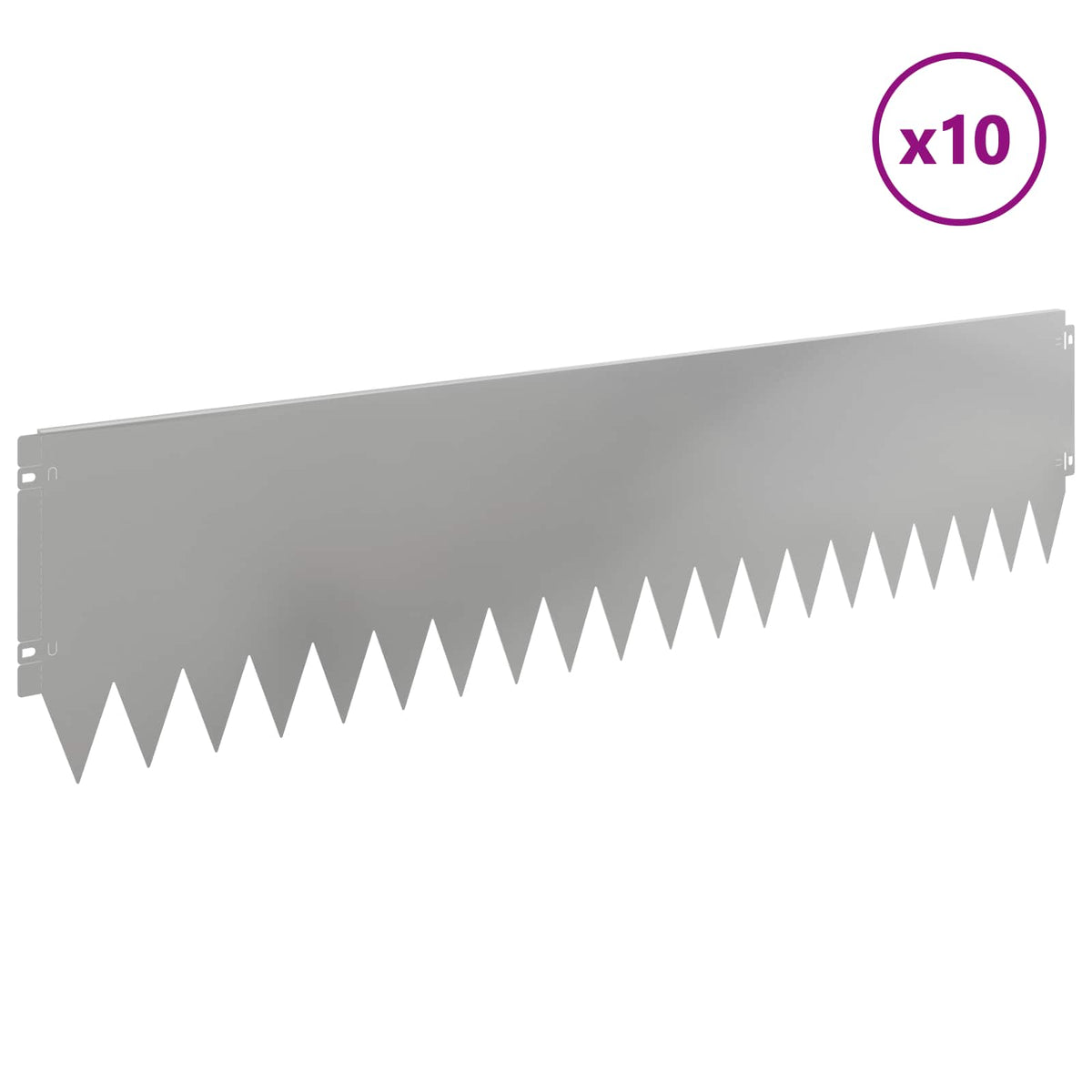 Lawn Edging 10 pcs 103 x 25 cm Steel Silver