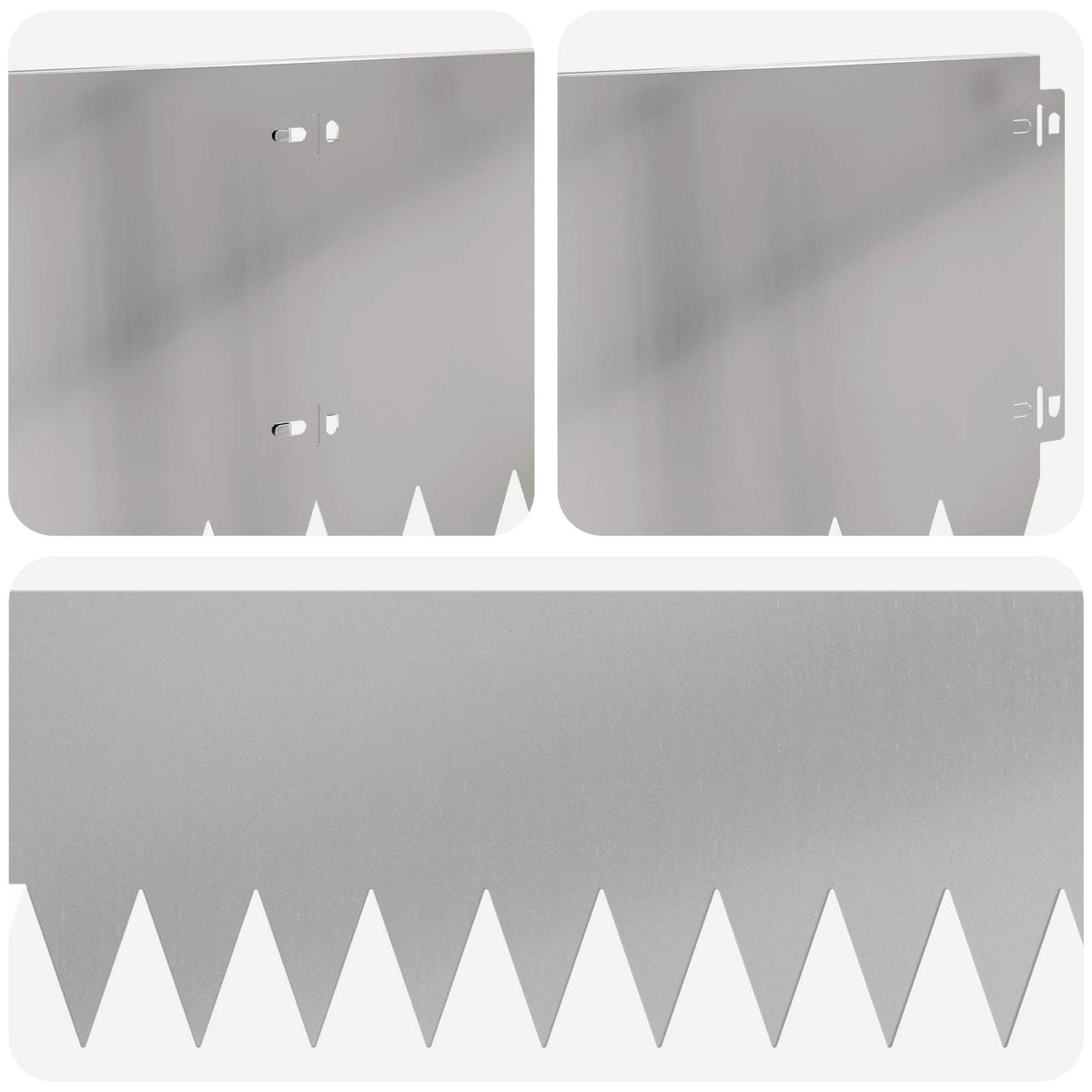 Lawn Edging 20 pcs 103 x 25 cm Steel Silver