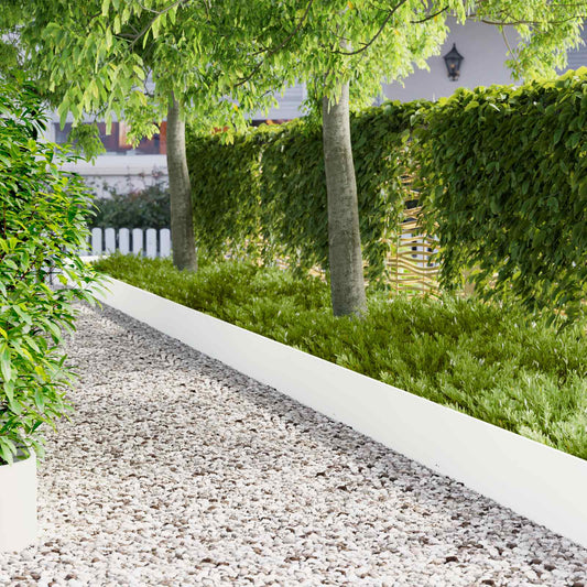 Lawn Edging 10 pcs 103 x 30 cm Steel White