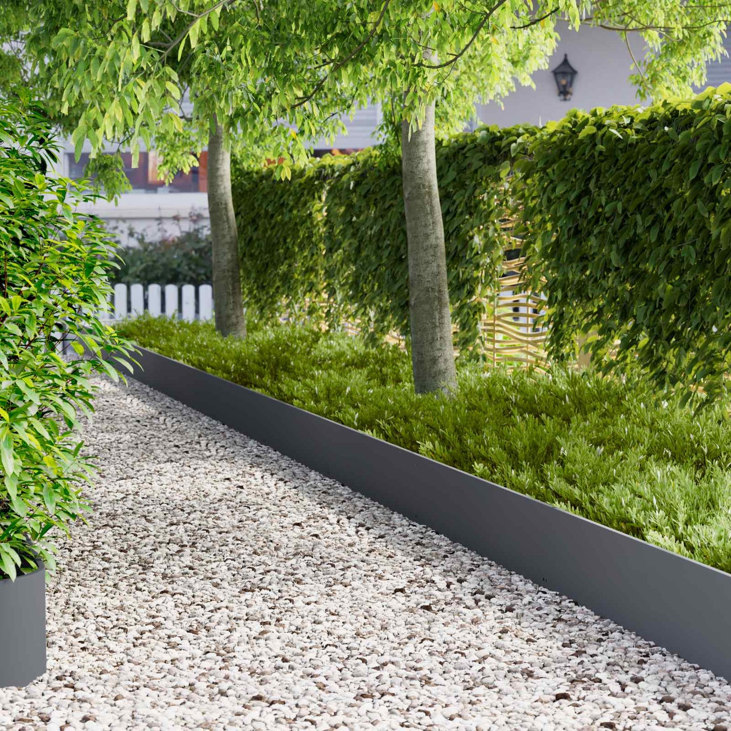 Lawn Edging 10 pcs 103 x 30 cm Steel Anthracite