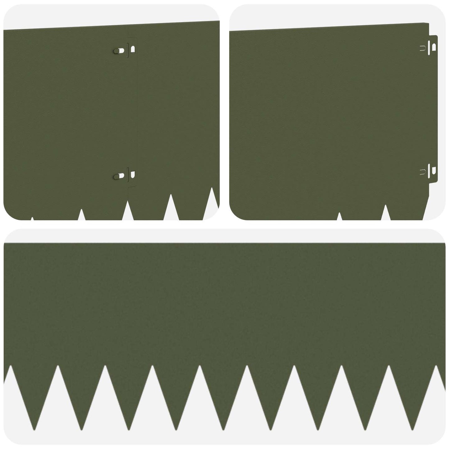 Lawn Edging 10 pcs 103 x 30 cm Steel Olive Green