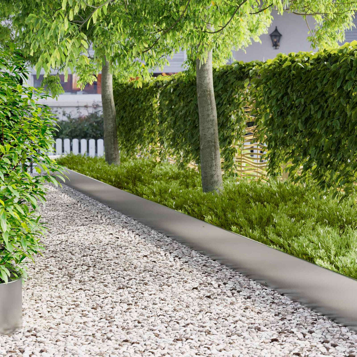 Lawn Edging 10 pcs 103 x 30 cm Steel Silver