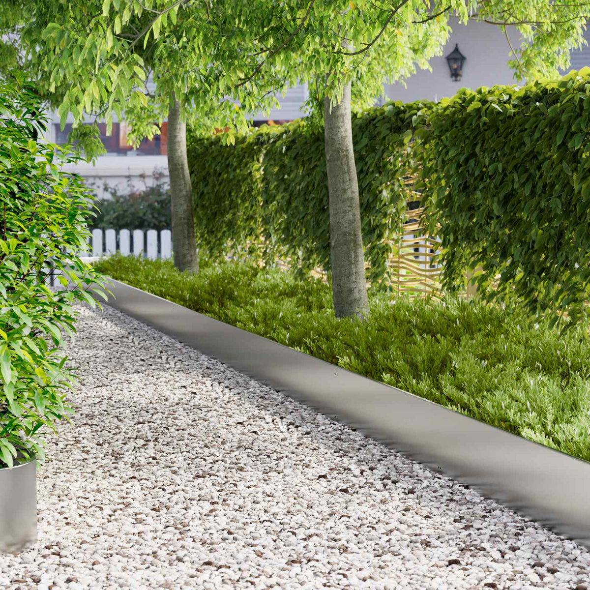 Lawn Edging 10 pcs 103 x 30 cm Steel Silver