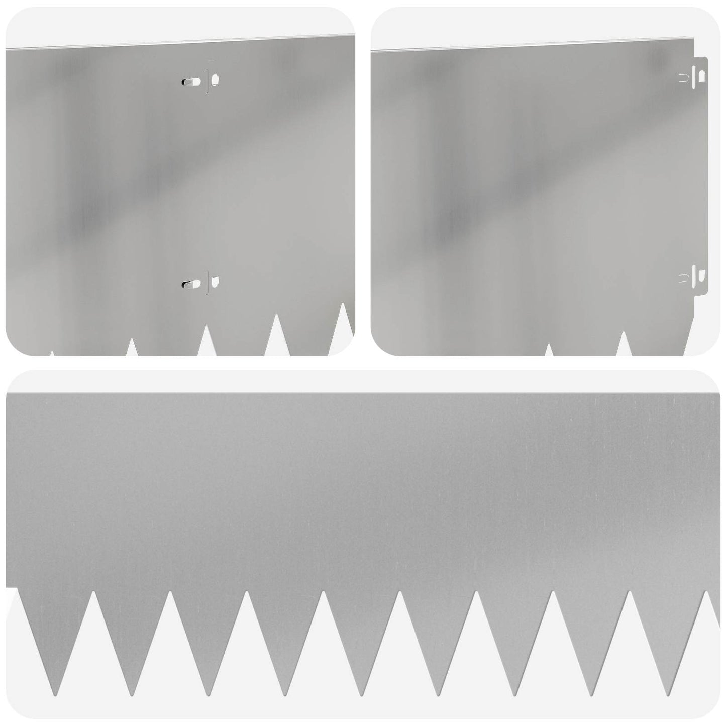 Lawn Edging 10 pcs 103 x 30 cm Steel Silver