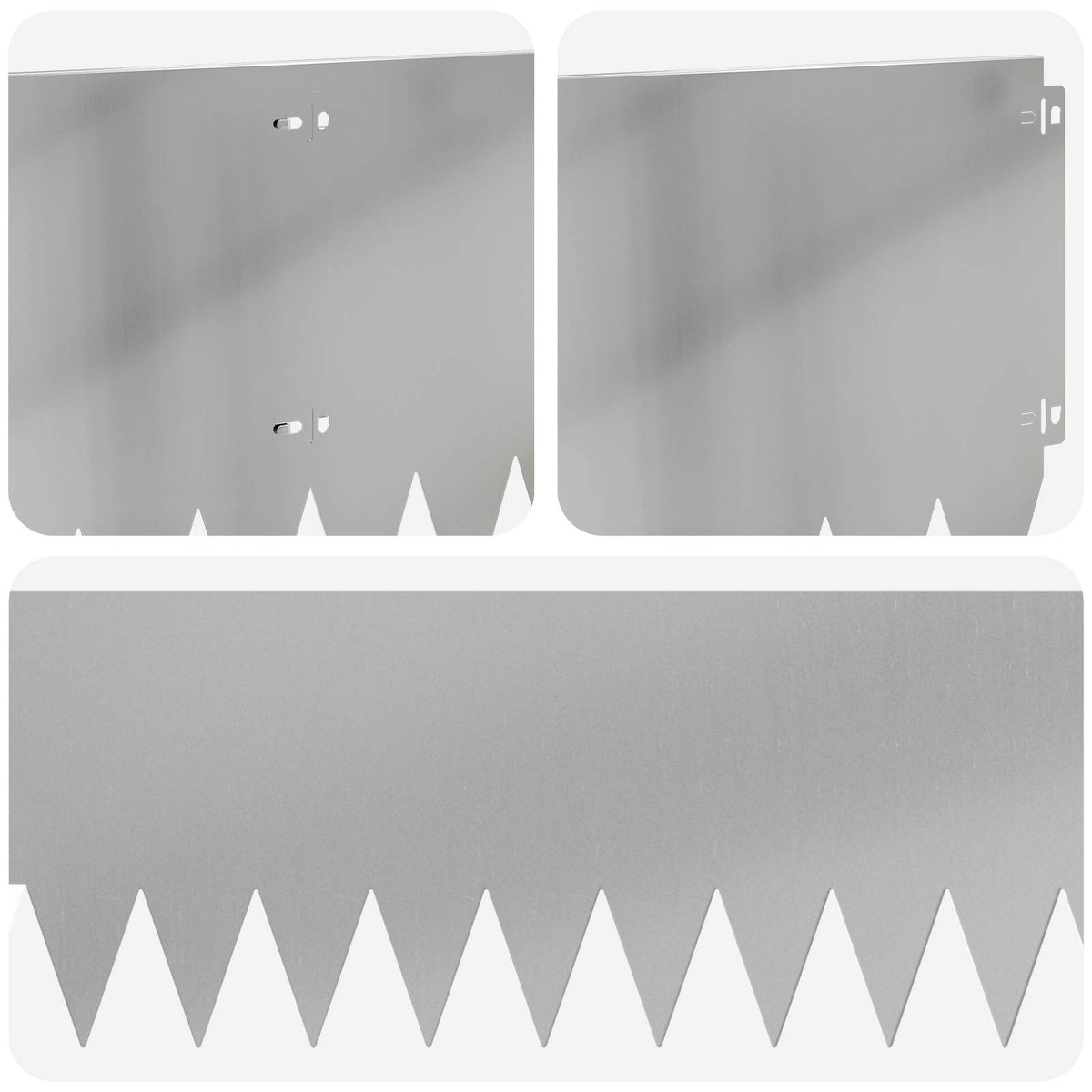 Lawn Edging 20 pcs 103 x 30 cm Steel Silver