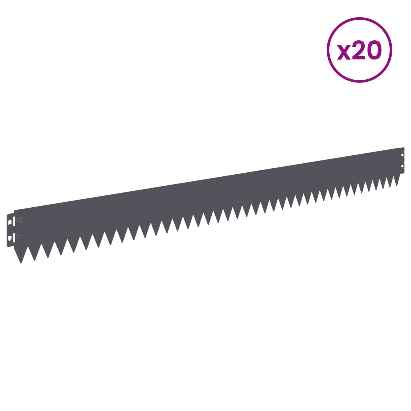 Lawn Edging 20 pcs 103 x 10 cm Steel Anthracite