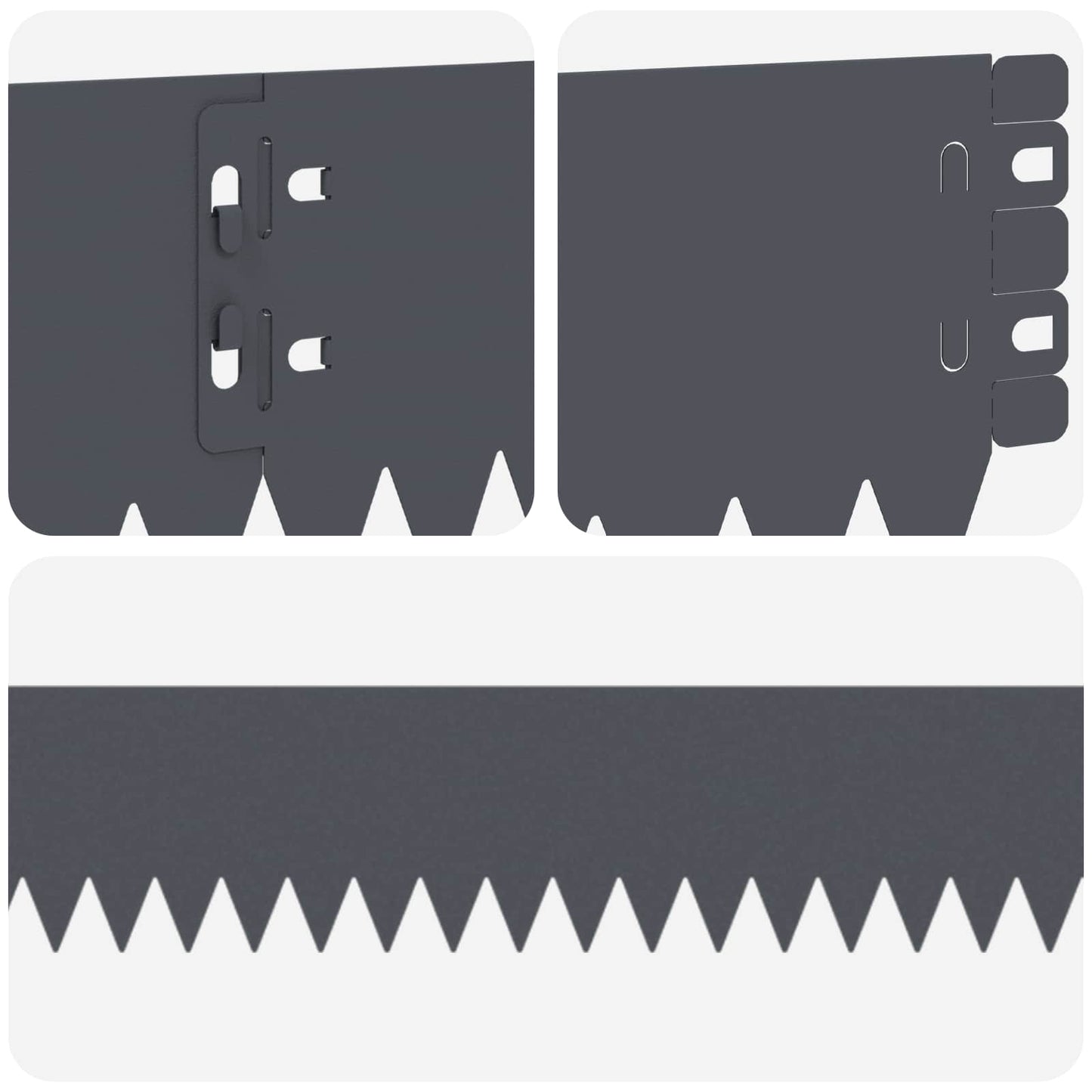 Lawn Edging 50 pcs 103 x 10 cm Steel Anthracite