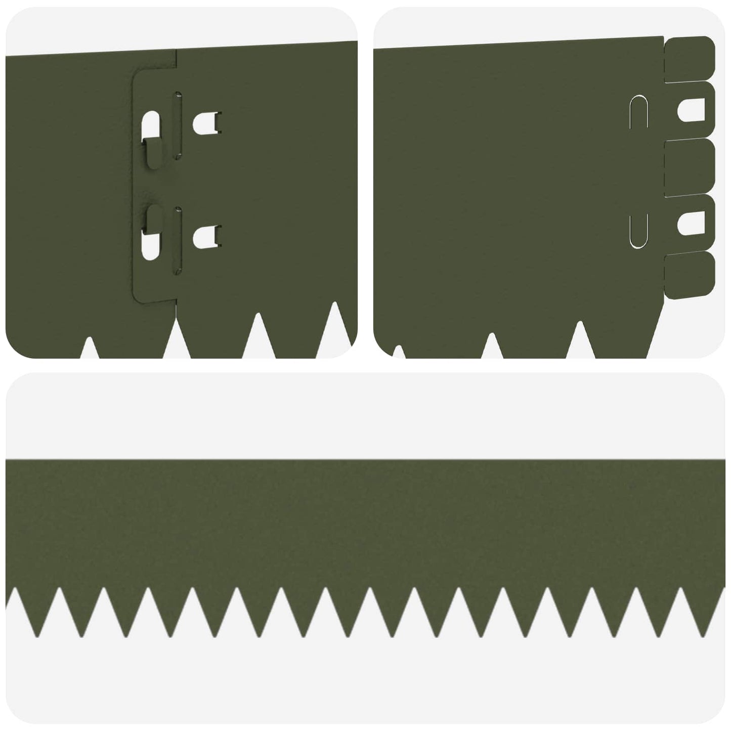 Lawn Edging 20 pcs 103 x 10 cm Steel Olive Green