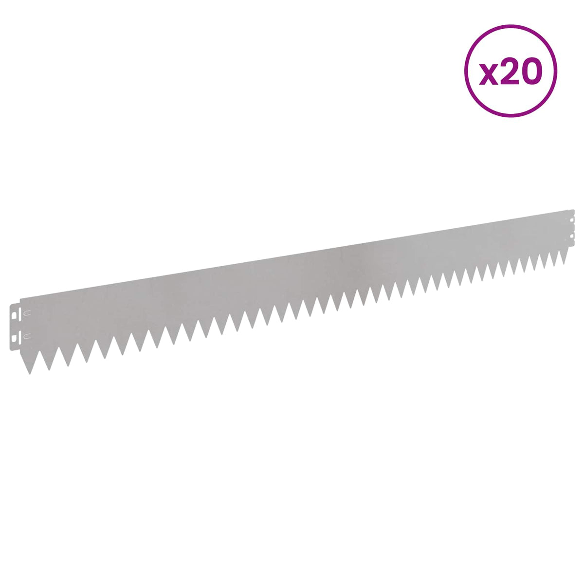Lawn Edging 20 pcs 103 x 10 cm Steel Silver