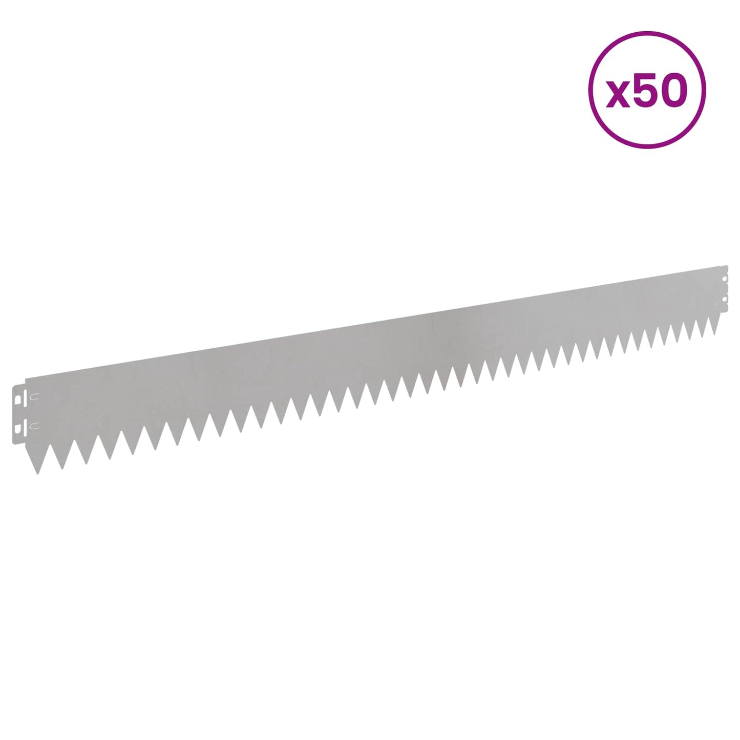 Lawn Edging 50 pcs 103 x 10 cm Steel Silver