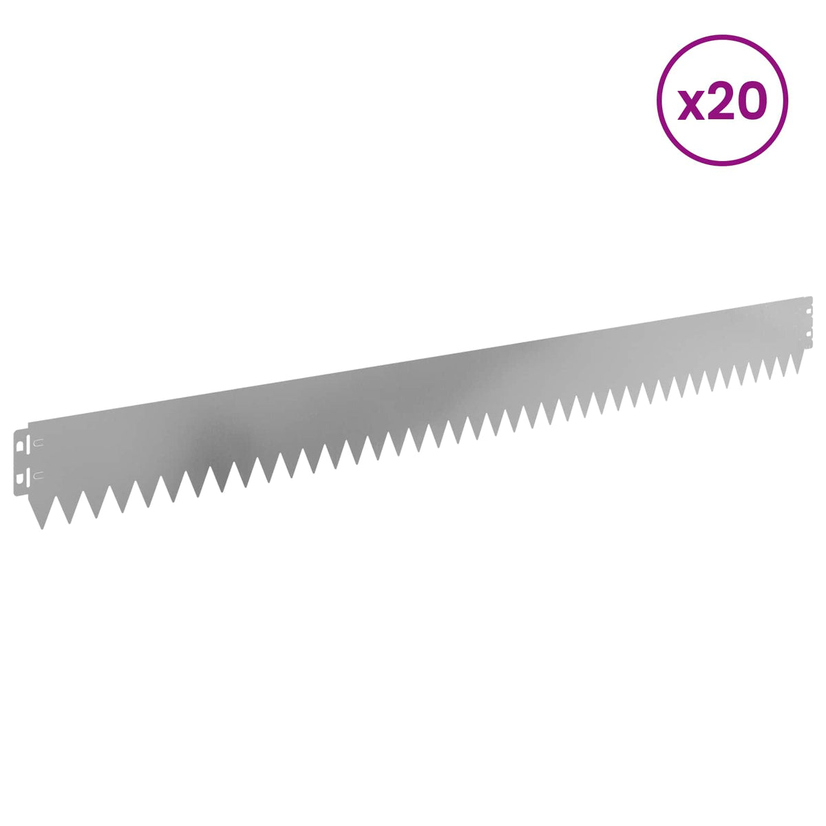 Lawn Edging 20 pcs 103 x 10 cm Steel Silver