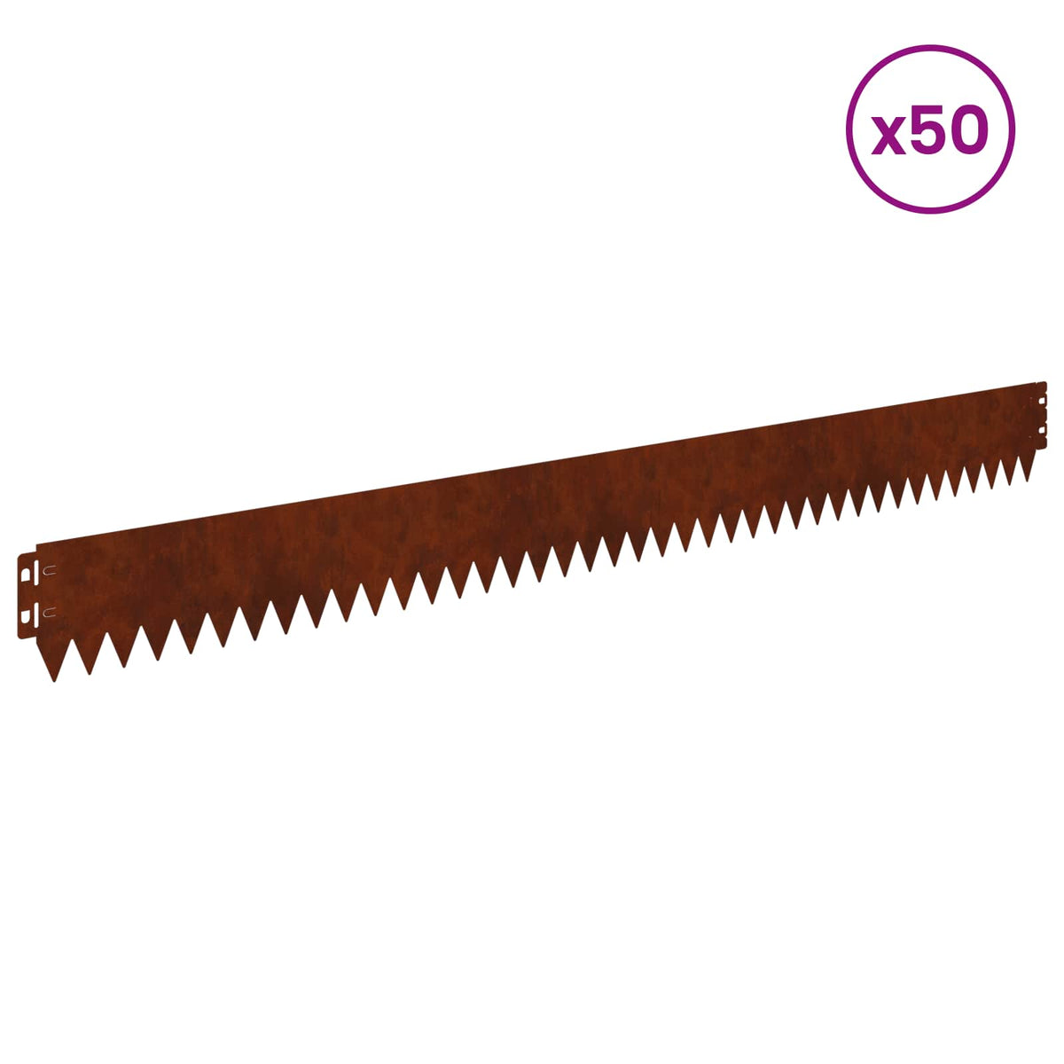 Lawn Edging 50 pcs 103 x 10 cm Steel Rusty