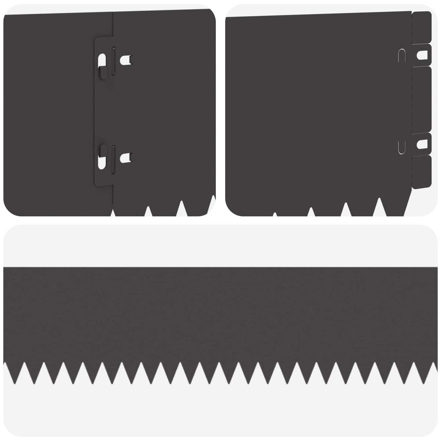 Lawn Edging 10 pcs 103 x 15 cm Steel Black
