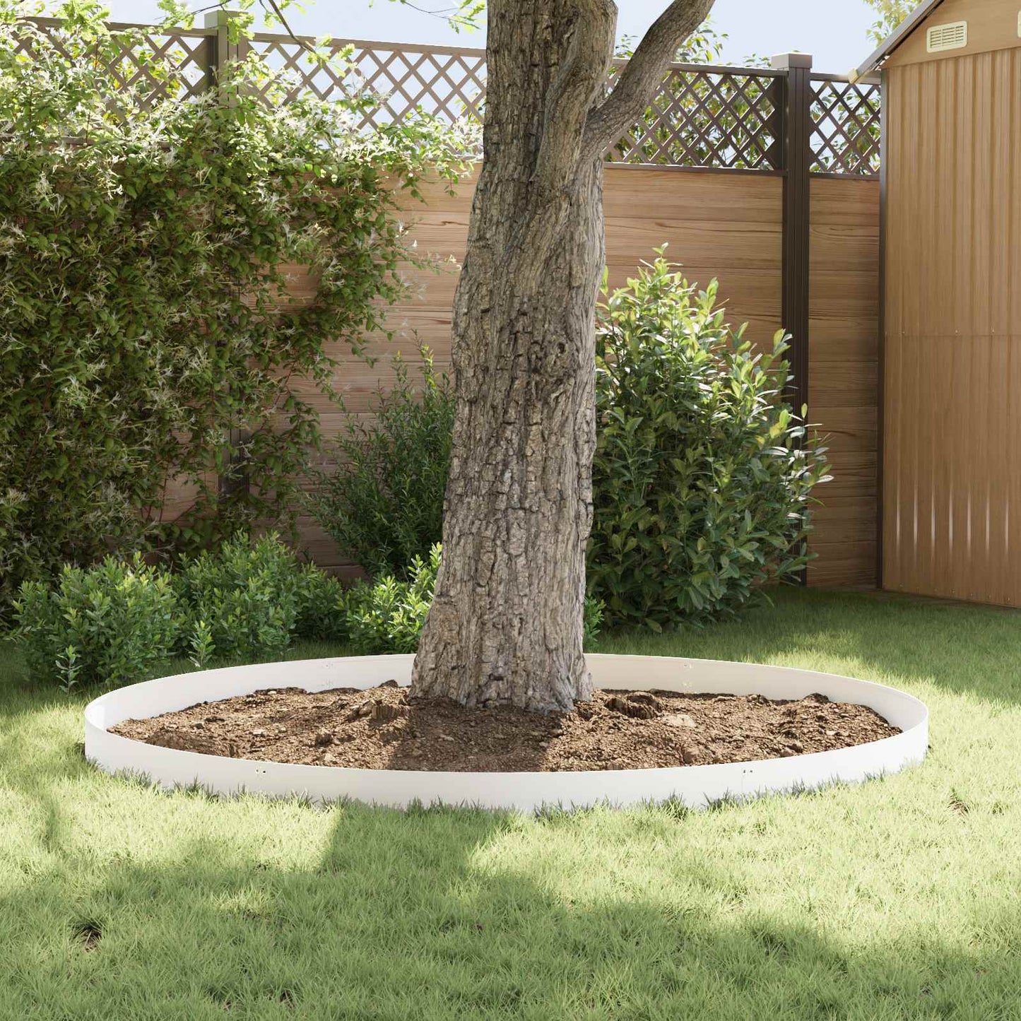 Lawn Edging 30 pcs 103 x 15 cm Steel White