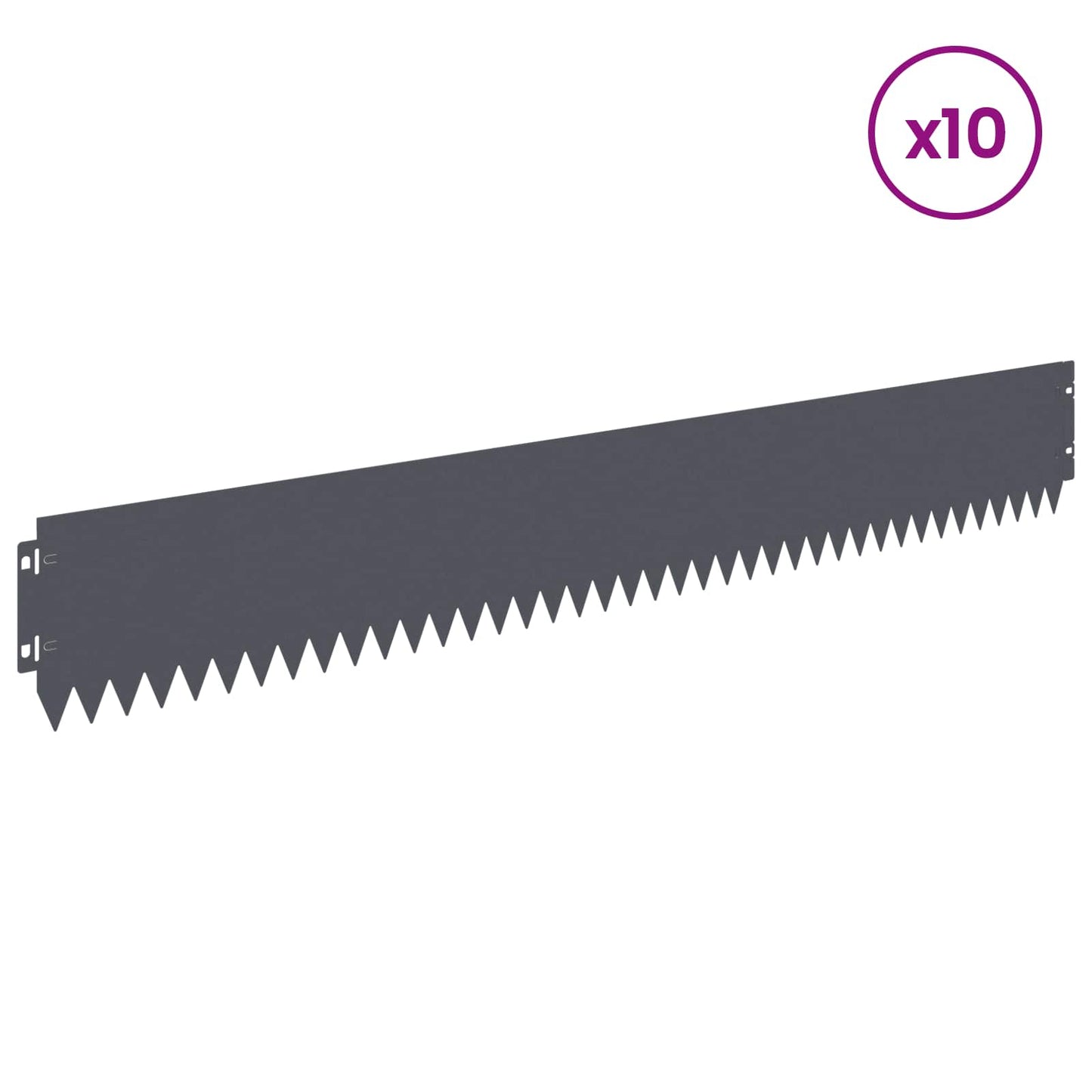 Lawn Edging 10 pcs 103 x 15 cm Steel Anthracite