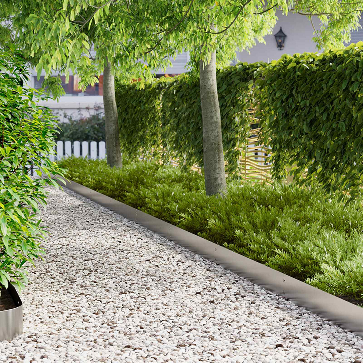 Lawn Edging 20 pcs 103 x 15 cm Steel Silver