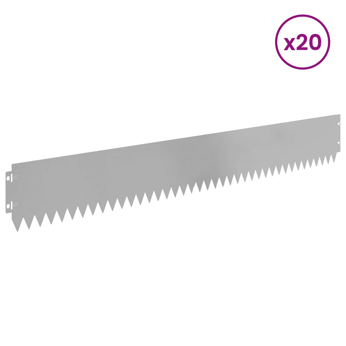 Lawn Edging 20 pcs 103 x 15 cm Steel Silver