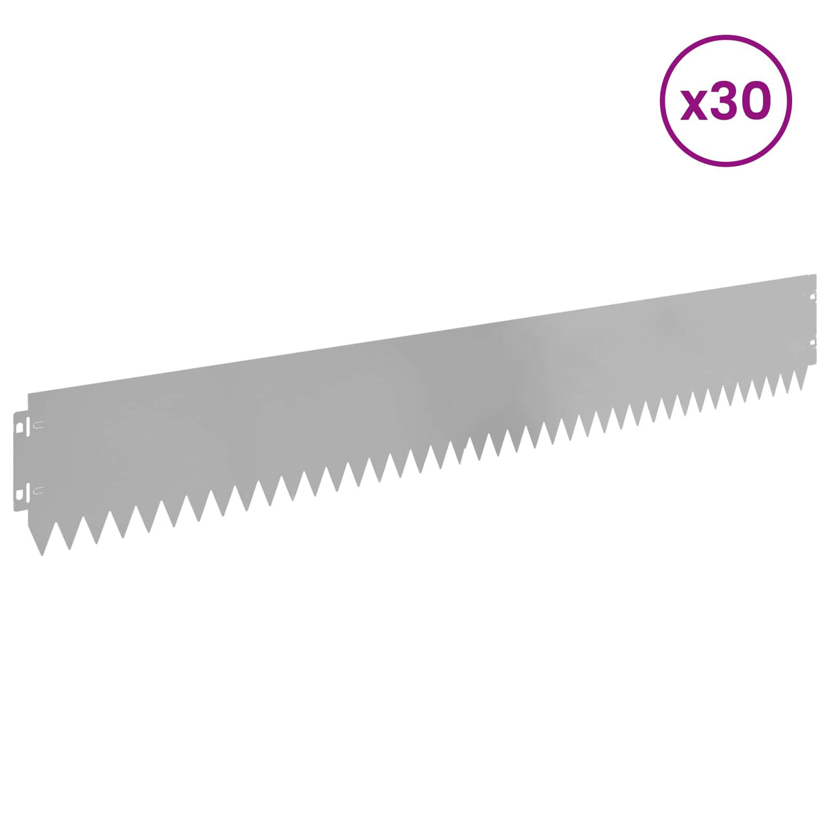 Lawn Edging 30 pcs 103 x 15 cm Steel Silver