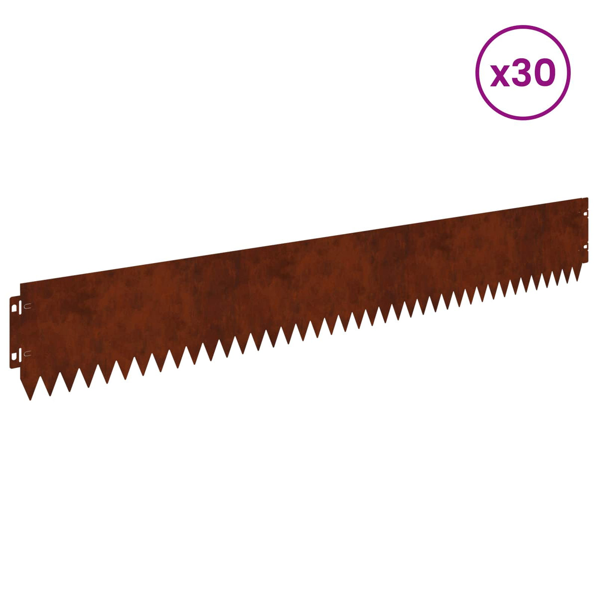 Lawn Edging 30 pcs 103 x 15 cm Steel Rusty