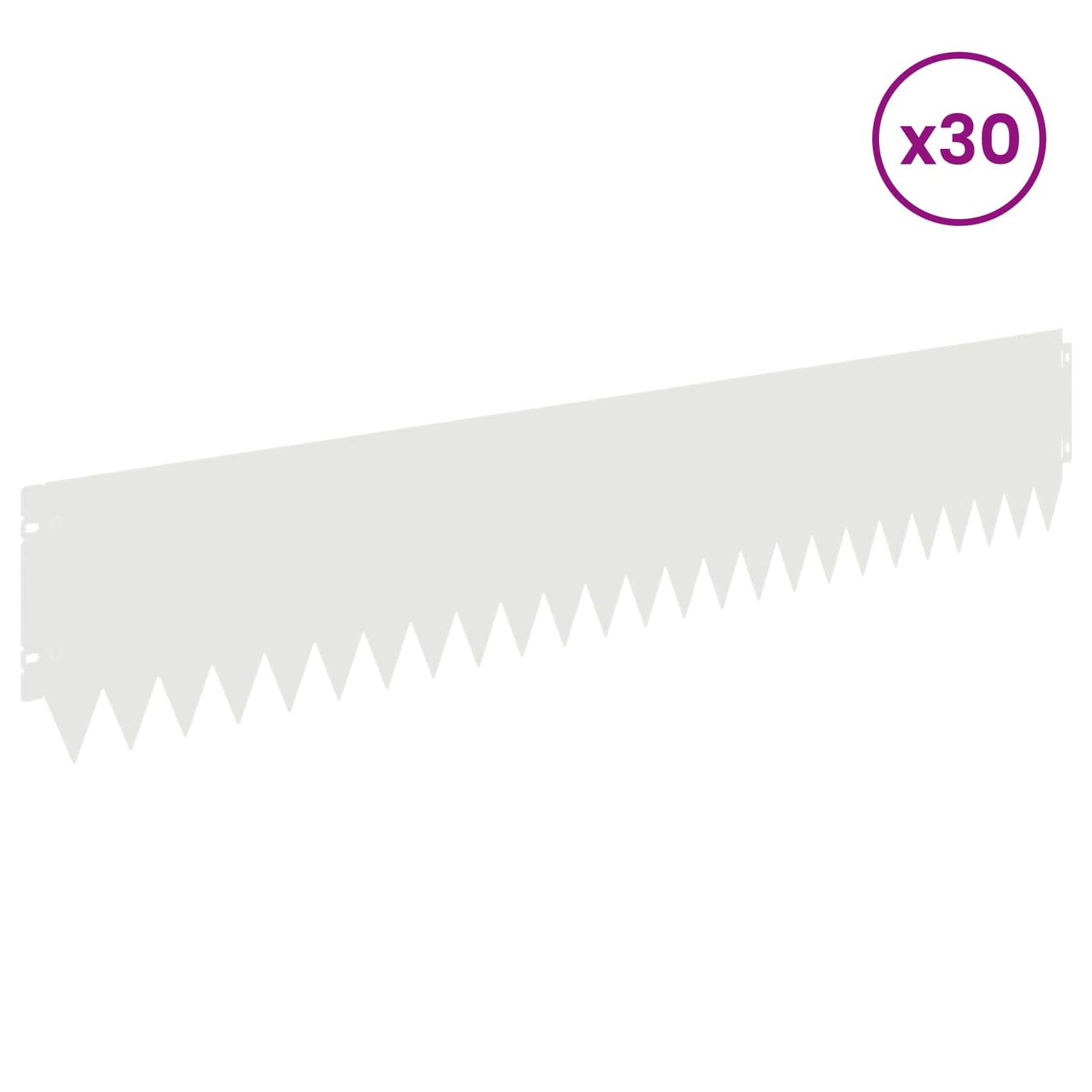 Lawn Edging 30 pcs 103 x 20 cm Steel White