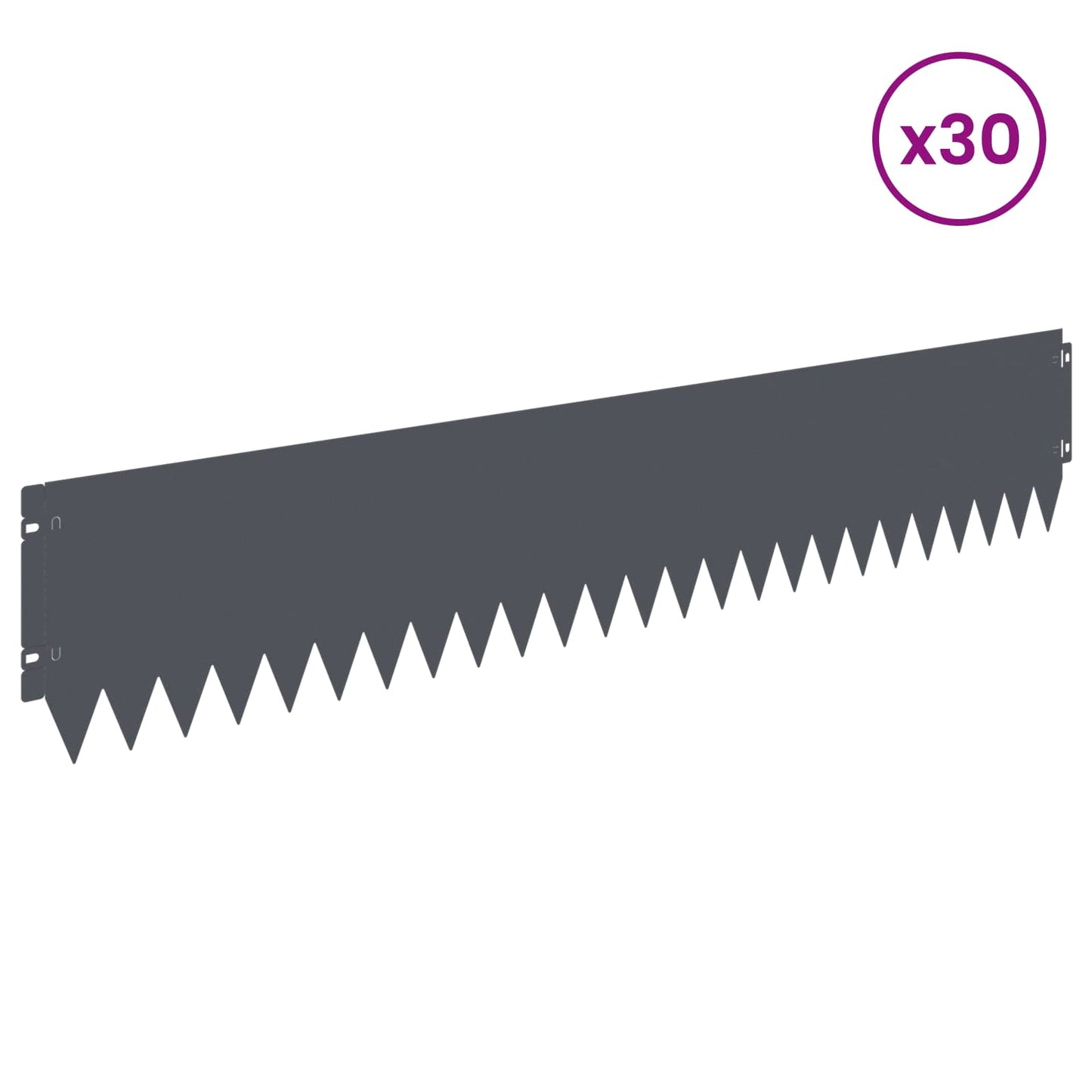 Lawn Edging 30 pcs 103 x 20 cm Steel Anthracite