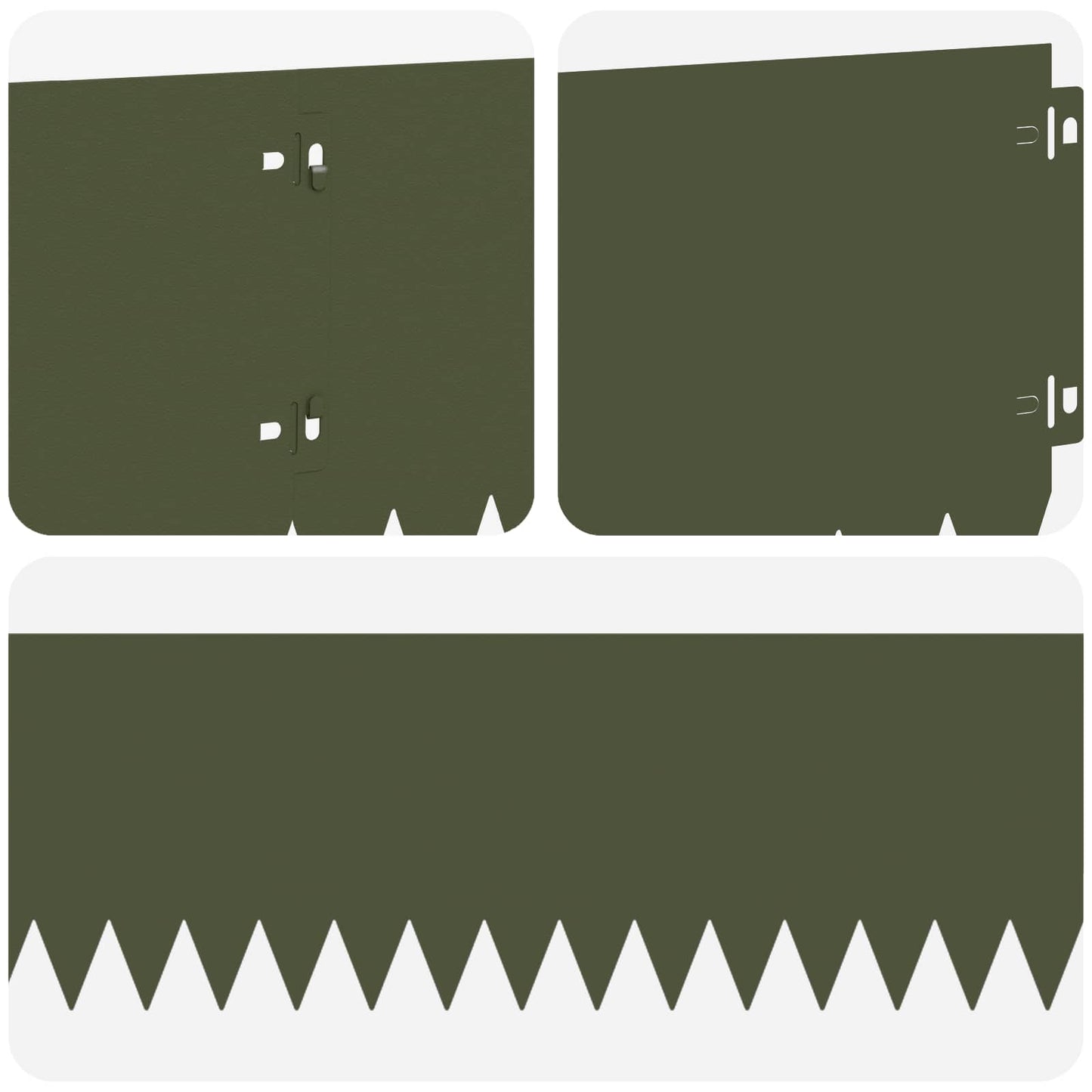 Lawn Edging 10 pcs 103 x 20 cm Steel Olive Green
