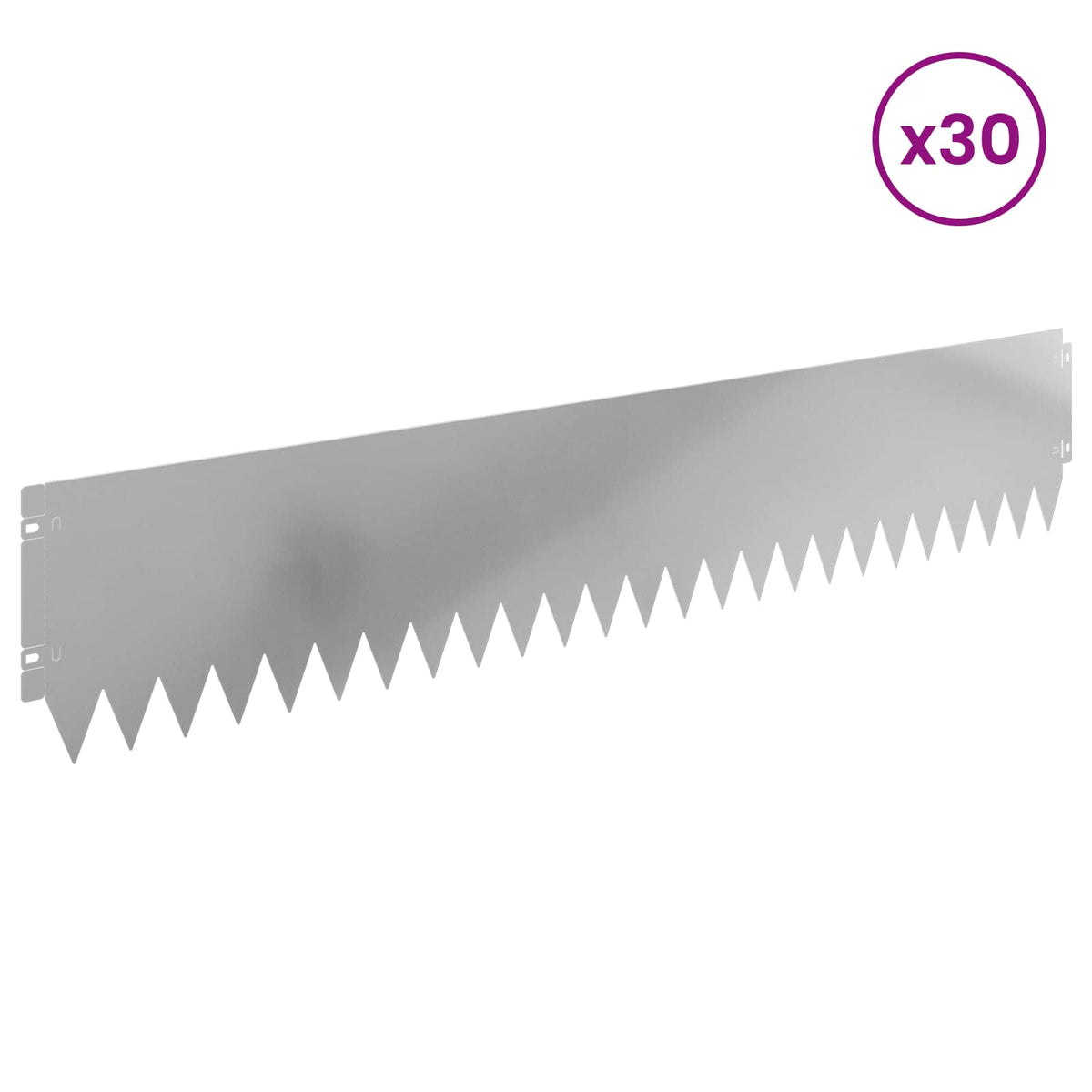 Lawn Edging 30 pcs 103 x 20 cm Steel Silver