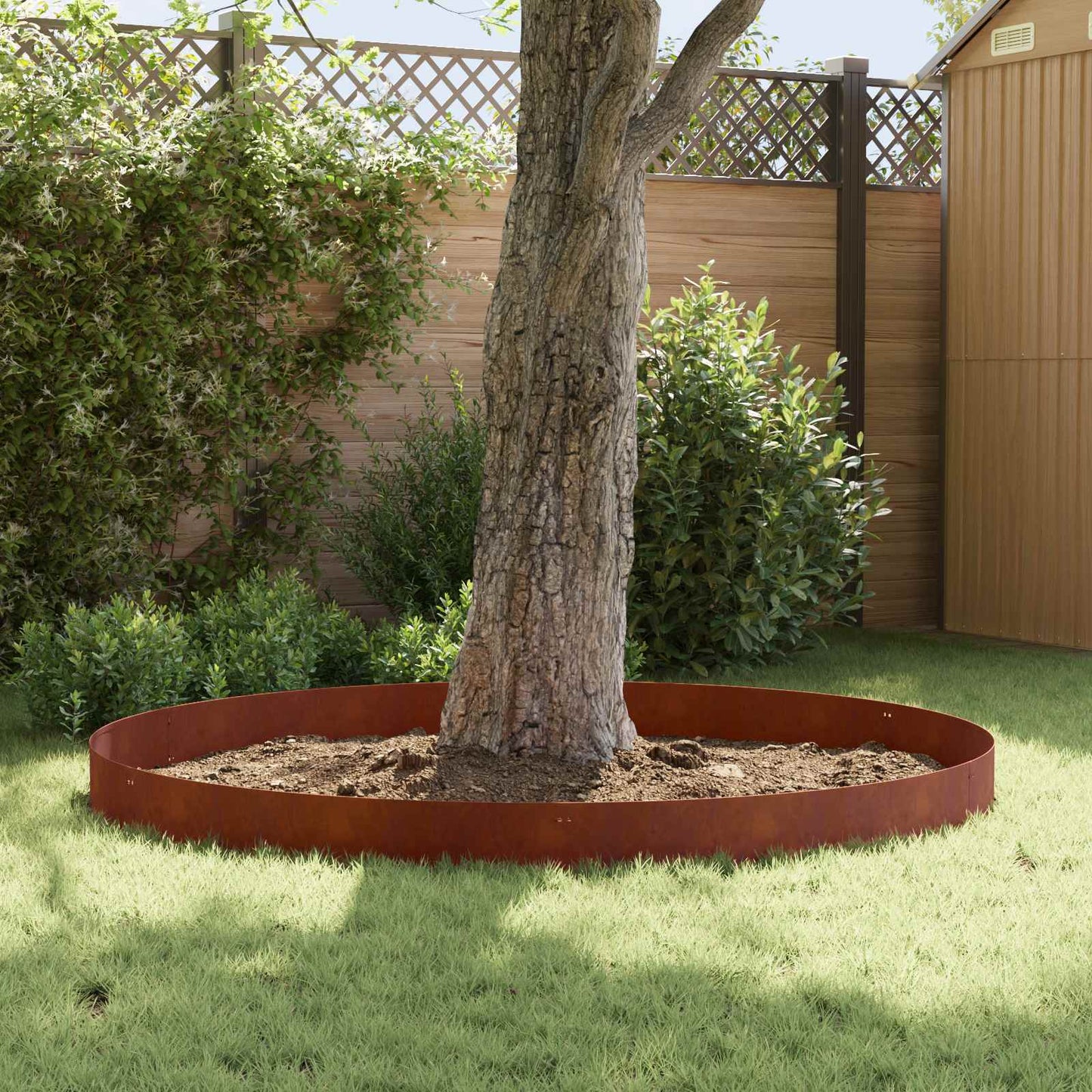 Lawn Edging 30 pcs 103 x 20 cm Steel Rusty