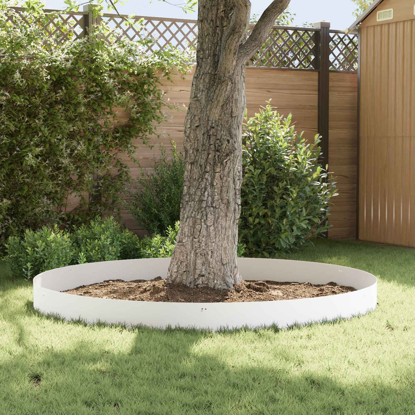 Lawn Edging 20 pcs 103 x 25 cm Steel White