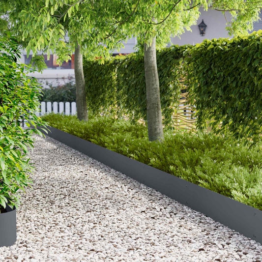 Lawn Edging 20 pcs 103 x 25 cm Steel Anthracite